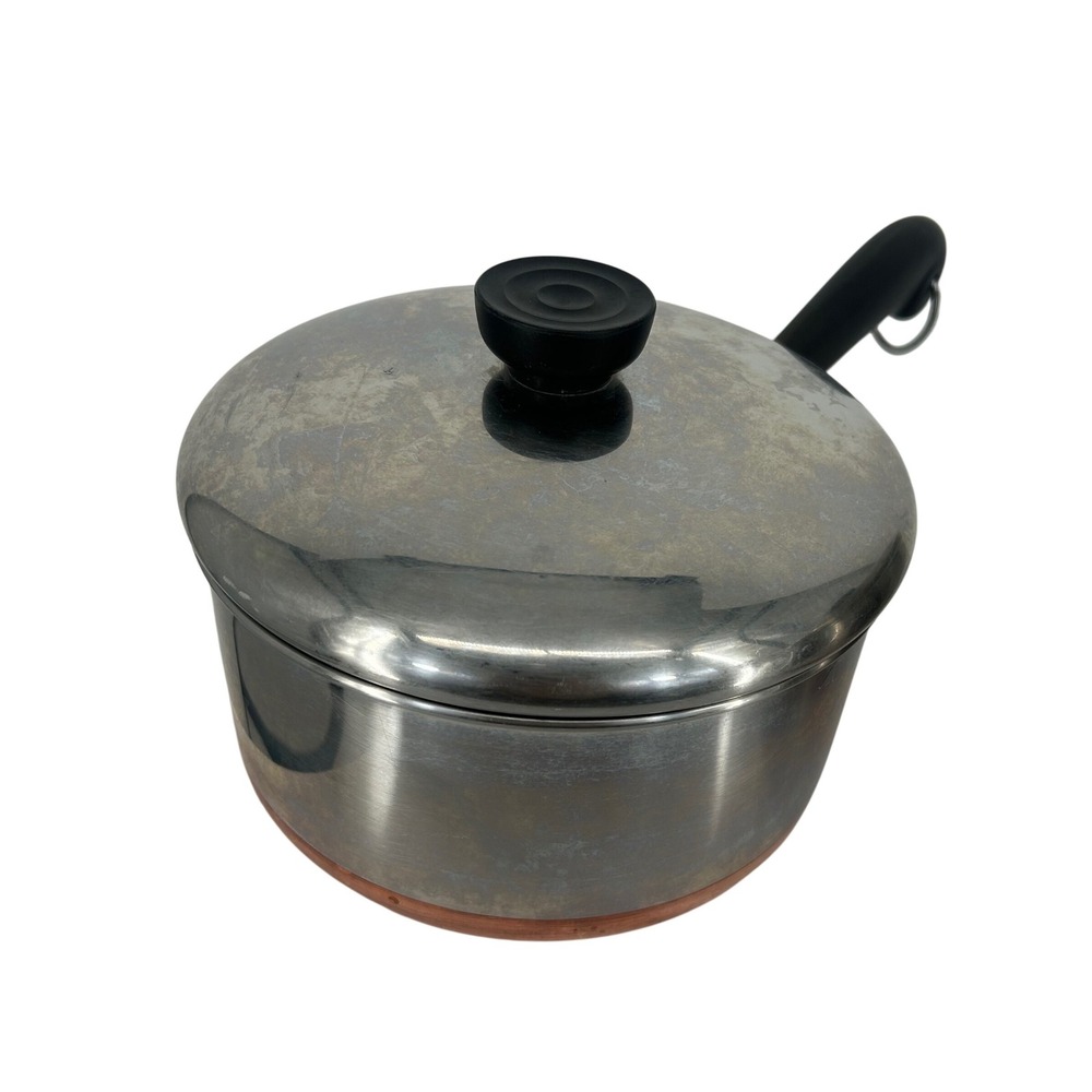 Revere Ware 2 Qt Copper Clad Stainless Steel Saucepan with Lid Made in USA